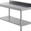 table inox soudée adossée/étagère-P700/L1400