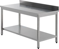 table inox soudée adossée/étagère-P700/L1500