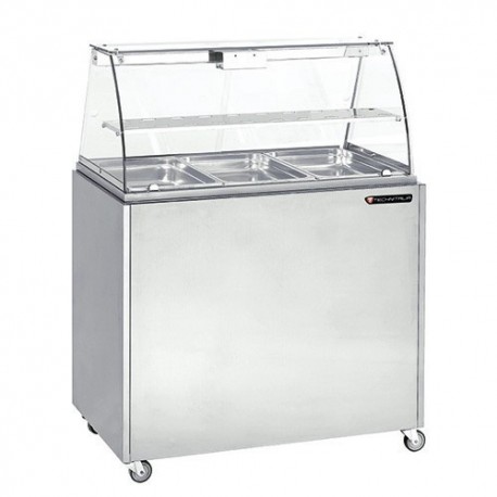 Support inox pour vitrine bain-marie 4 bacs GN1/1